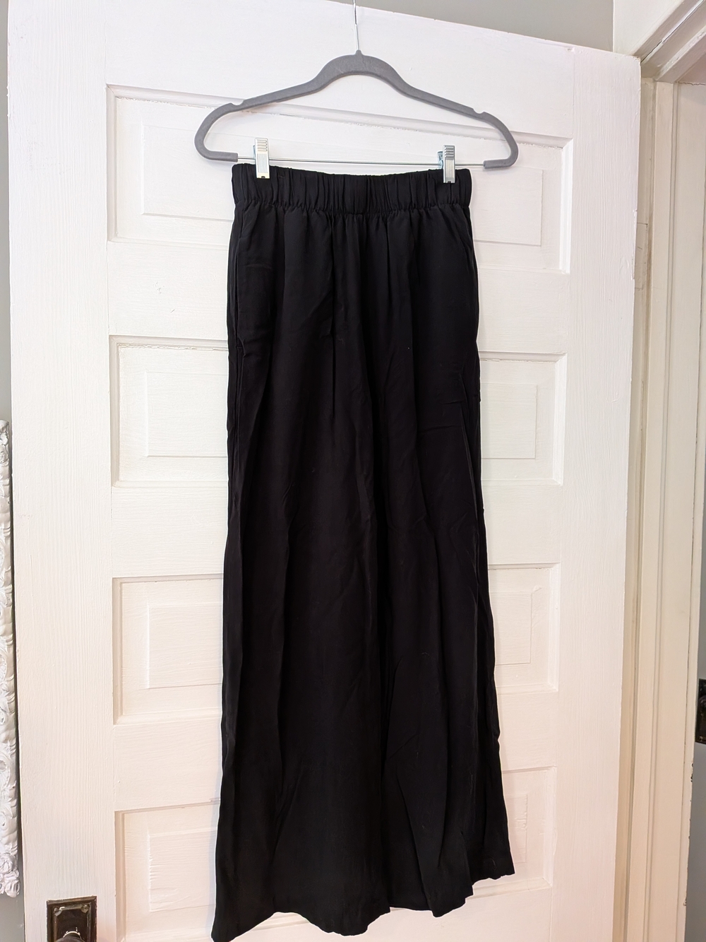 Banana Republic Black Wide-Leg Elastic Waist Pants